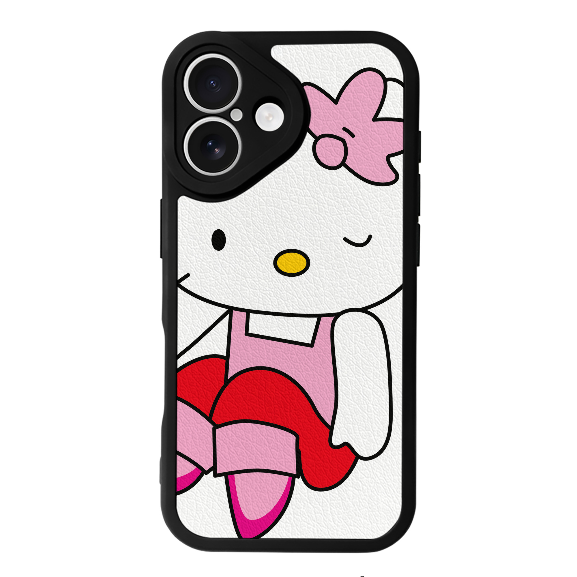 （画像用） Hello Kitty ハローキティ 【iPhone 16シリーズ対応】シリコンスマホケース（レザー調） 材質：シリコン